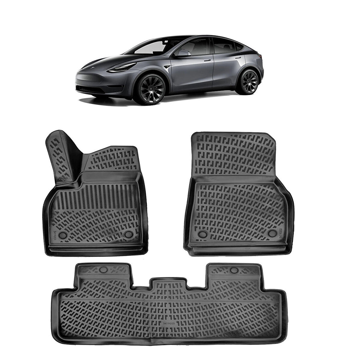 Rizline Tesla Model Y 2019 Sonrası 3D Havuzlu Paspas Siyah