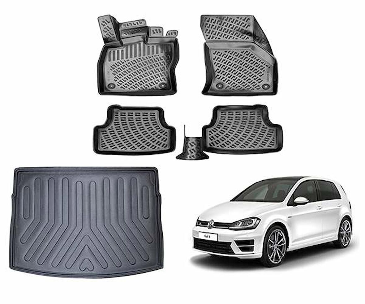 Volkswagen Golf 7 2013-2020  Rizline 3D Paspas ve Bagaj Havuzu