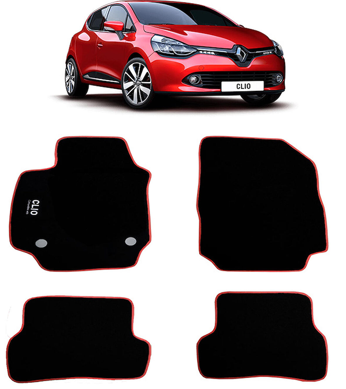 Rizline Renault Clio 4 2012-2019 Kırmızı Kenarlı