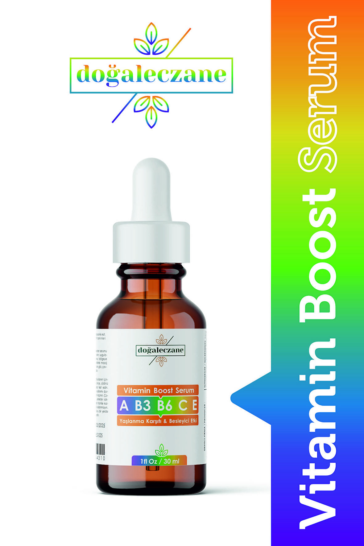 Vitamin Boost A-B3-B6-C-E- Serum + Vitamin C Panthenol Collagen Serum 60 ml