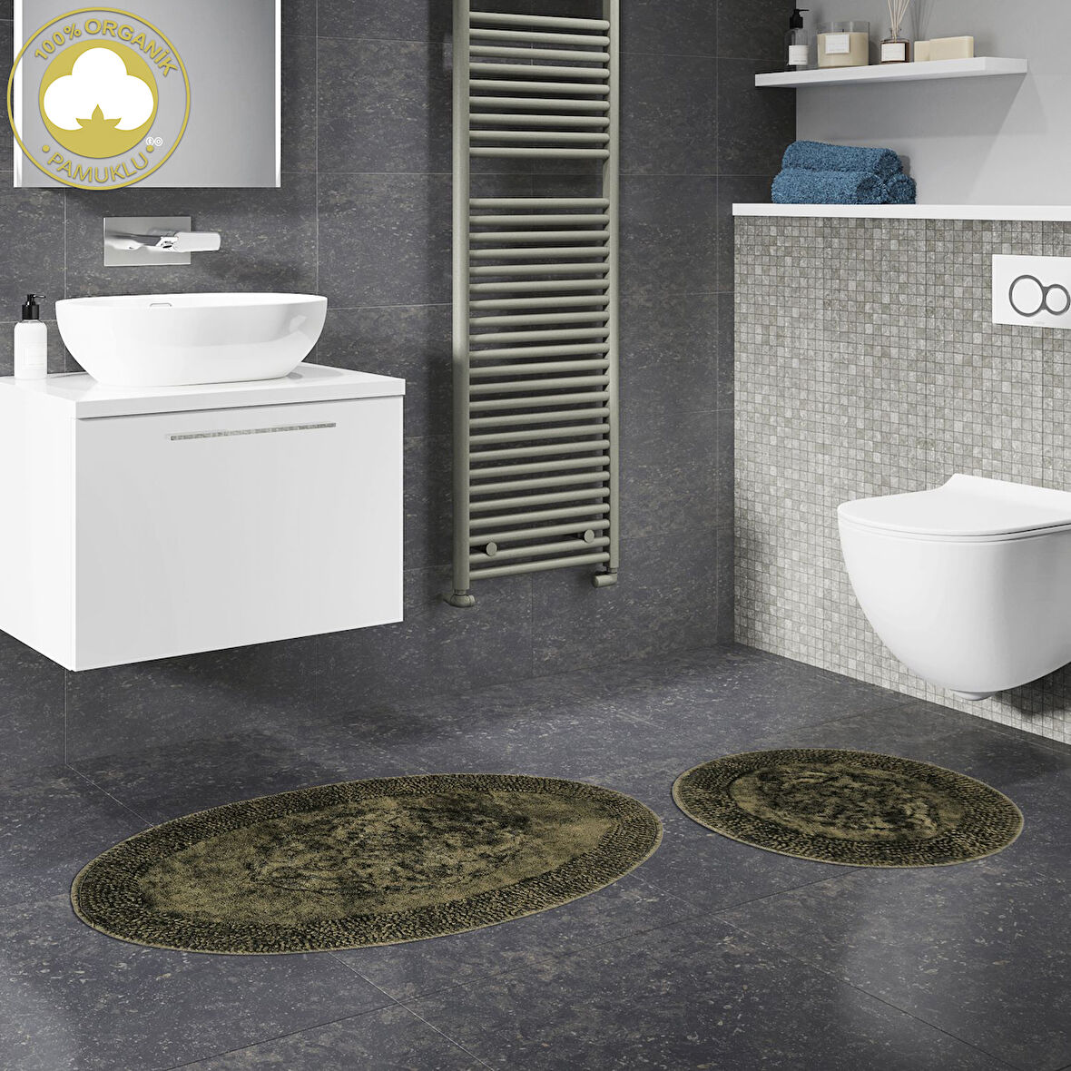 Alanur Salina Oval Cotton Makarnalı 2 Li Paspas
