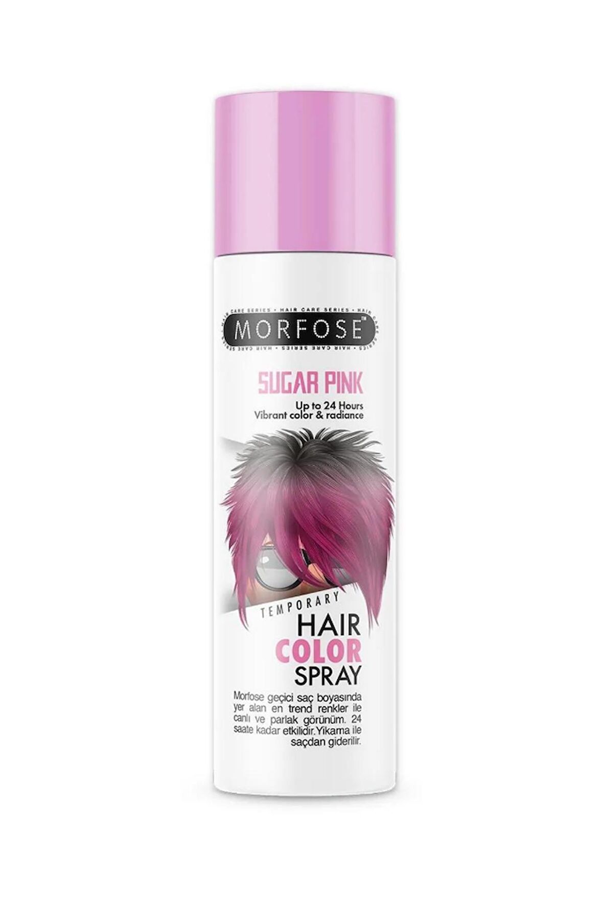 Morfose 24 Saate Kadar Etkili Renkli Saç Spreyi Pembe Sugar Pink 150 Ml