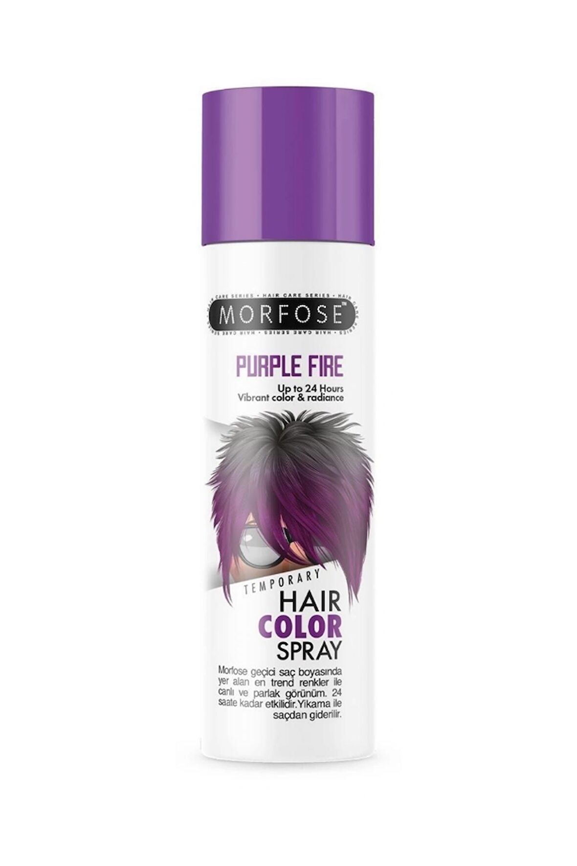 Morfose 24 Saate Kadar Etkili Renkli Saç Spreyi Mor Purple Fire 150 Ml