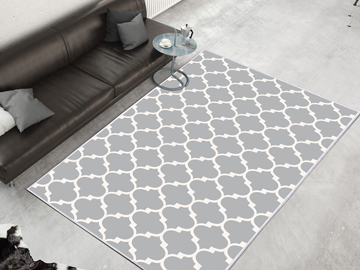 Dekoreko İnci Halı Dijital Saçaksız 2025 Beyaz-