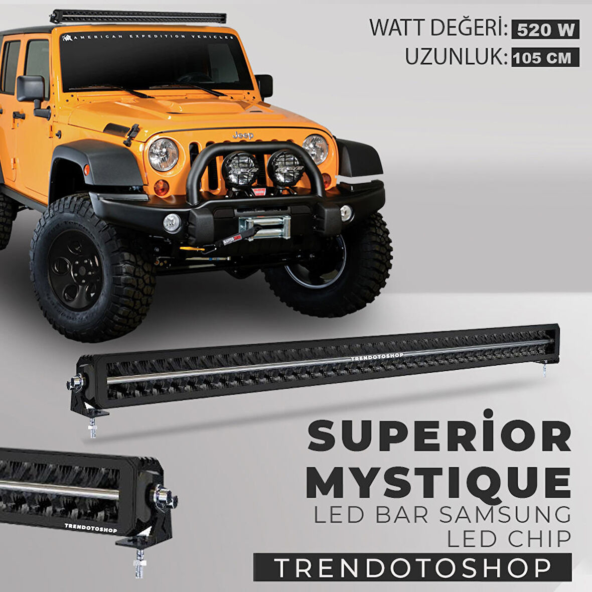 Superior Mystique 105 cm 520W Amber-Beyaz Angel Off Road Led Bar