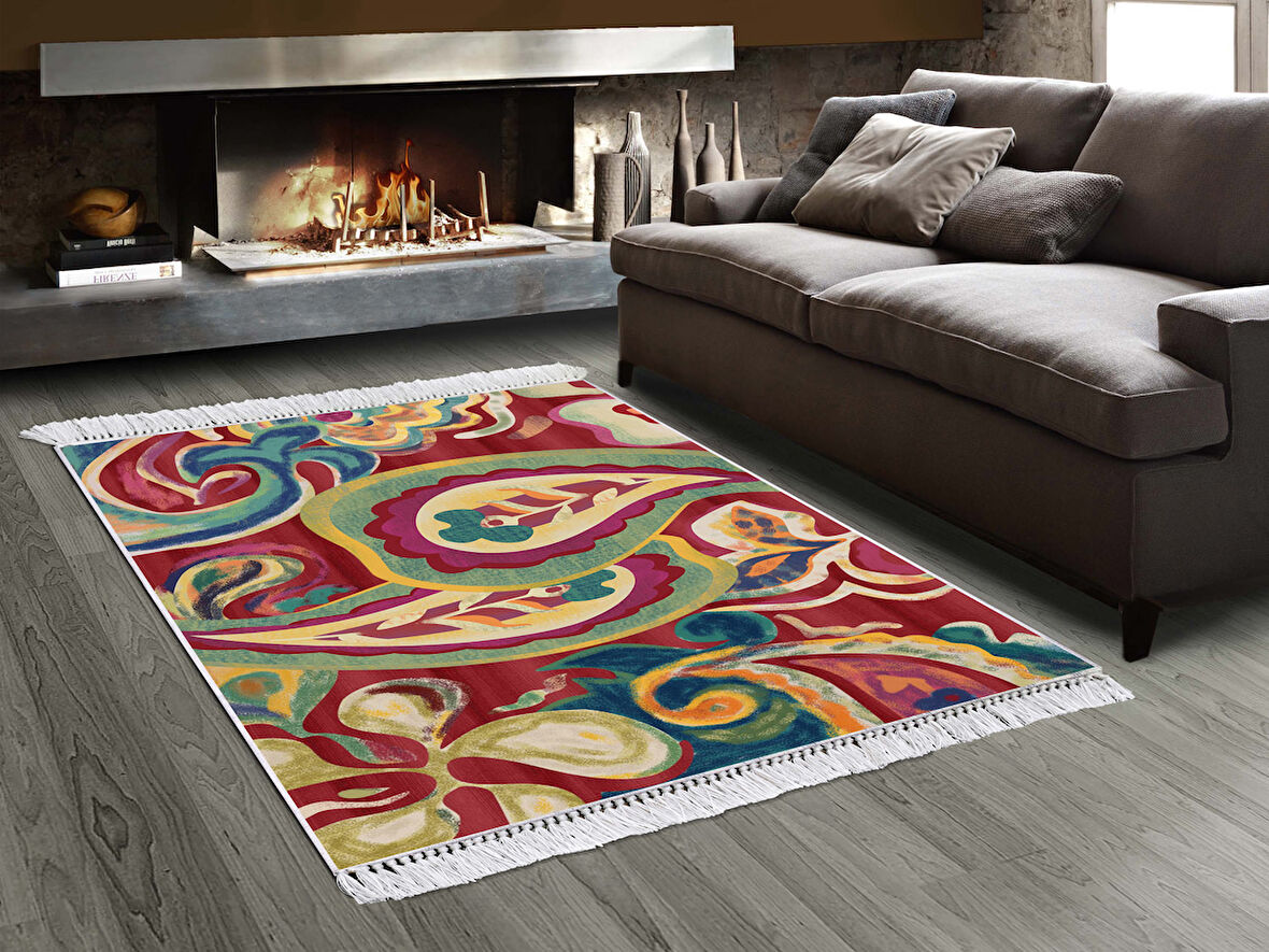 Dekoreko İnci Halı Dijital Saçaklı 1919 Desen 1