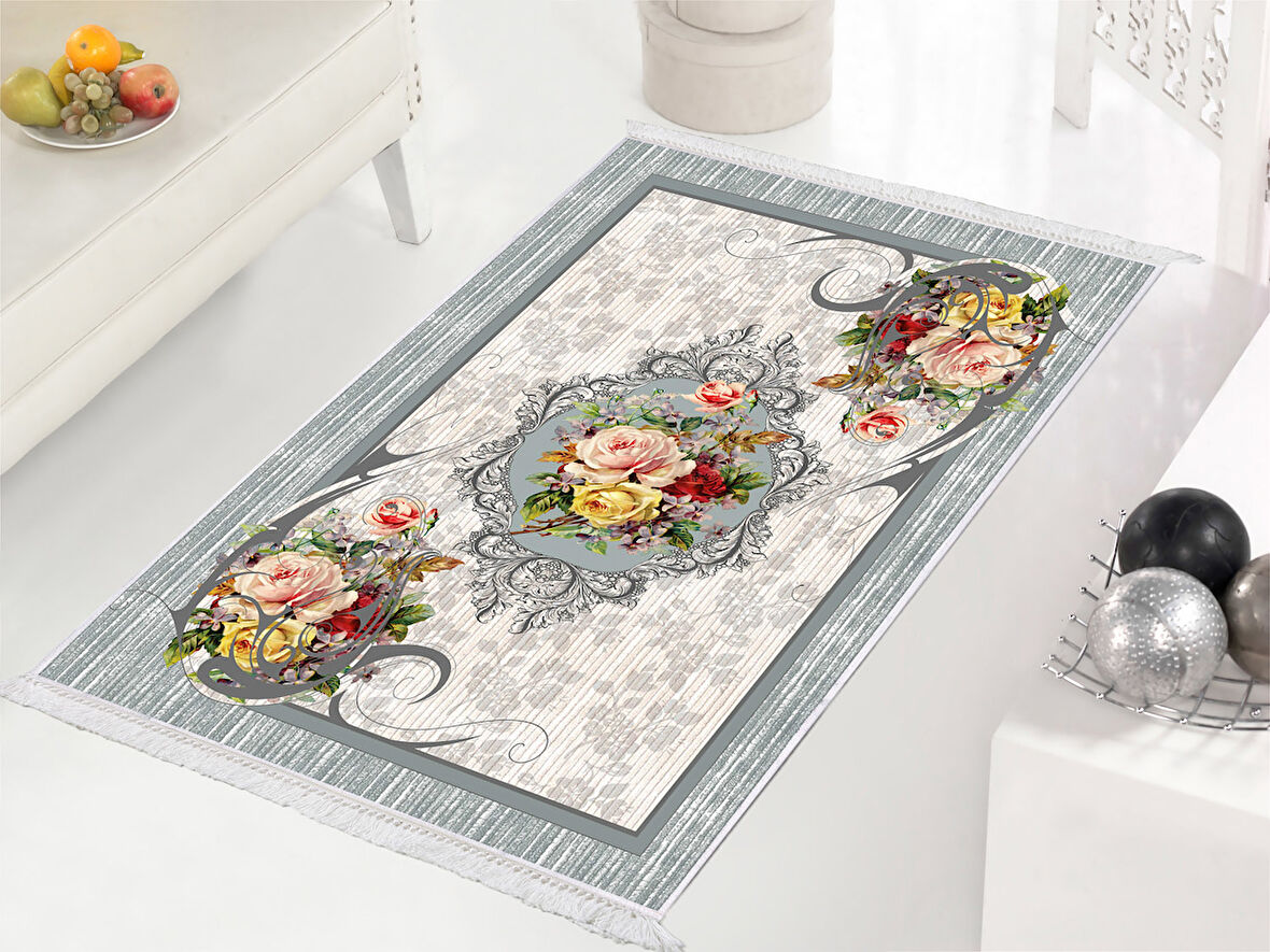 Dekoreko İnci Halı Dijital Saçaklı 9169 Desen 2