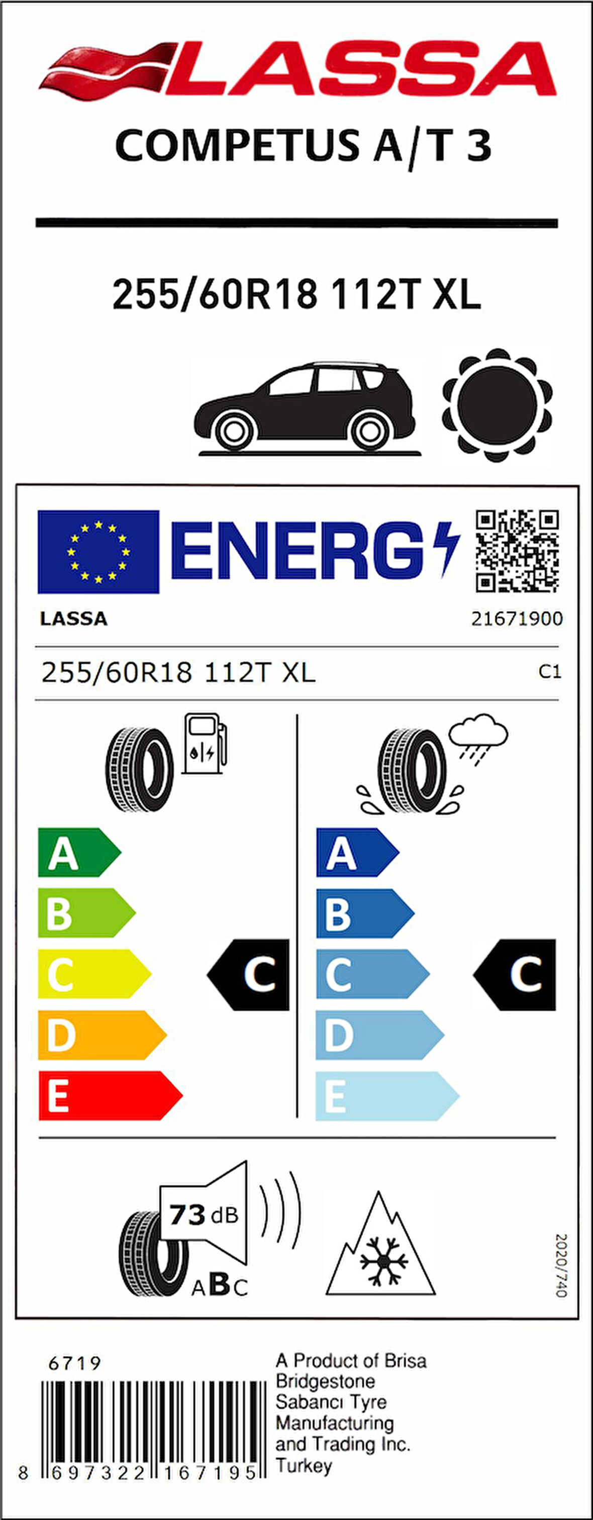 255-60R18-4X4 112T XL COMPETUS A/T 3