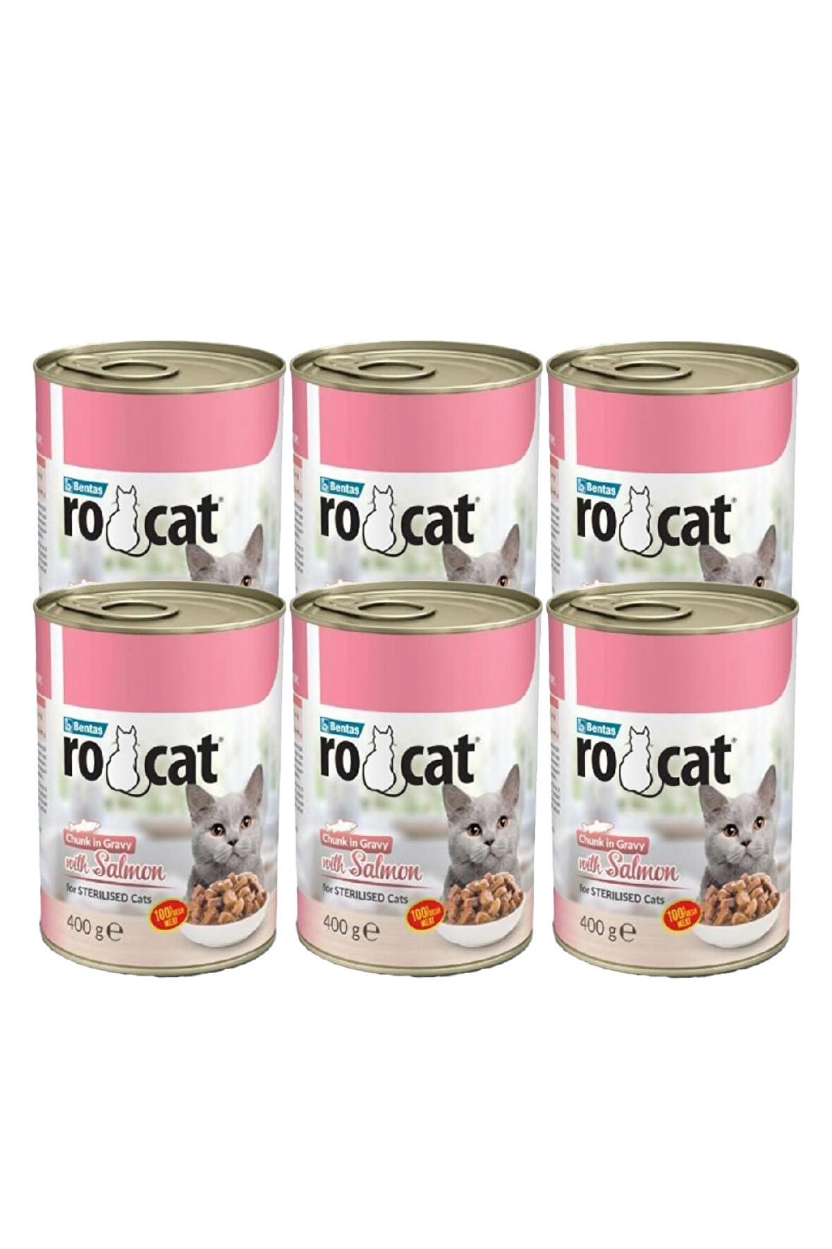 Ro-cat Somonlu Yetişkin Kedi Konservesi 400 Gr x 6 adet