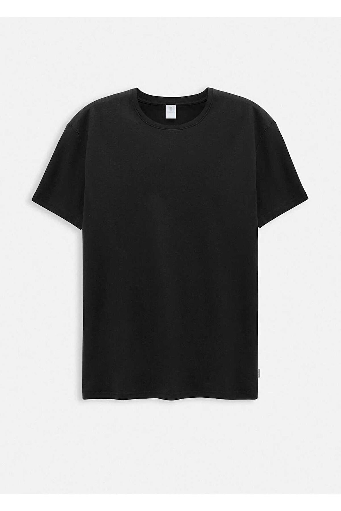 Jersey Siyah Renk İpek Apreli Bisiklet Yaka T-shirt