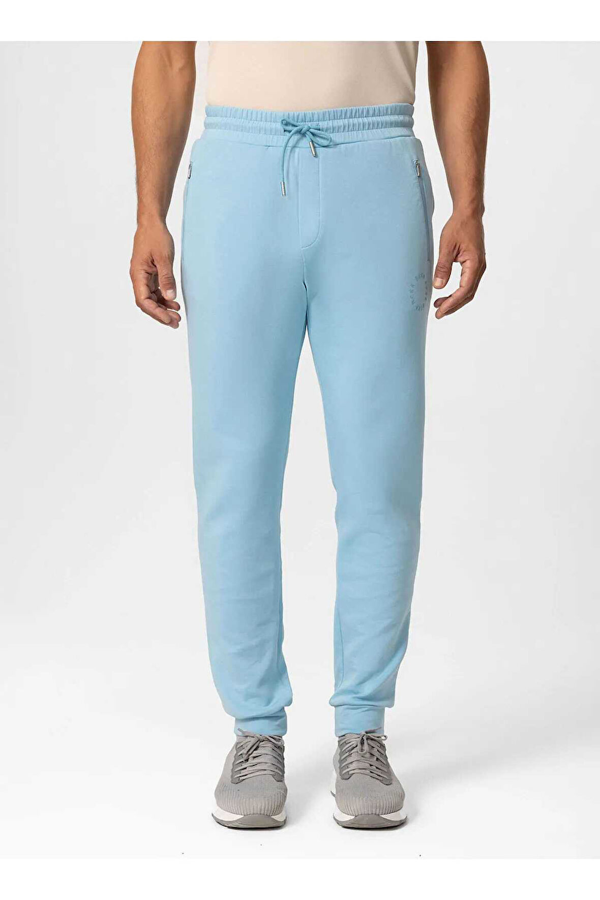 Loss Bebek Mavi Renk Logo Baskılı Örme Jogger Pantolon
