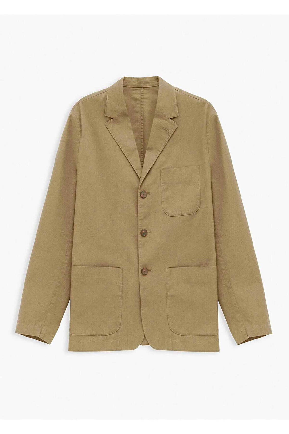 Victor Bej Renk Mono Yaka Over Size Blazer Ceket