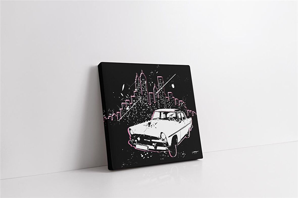 Klasik Beyaz Araba Kanvas Tablo