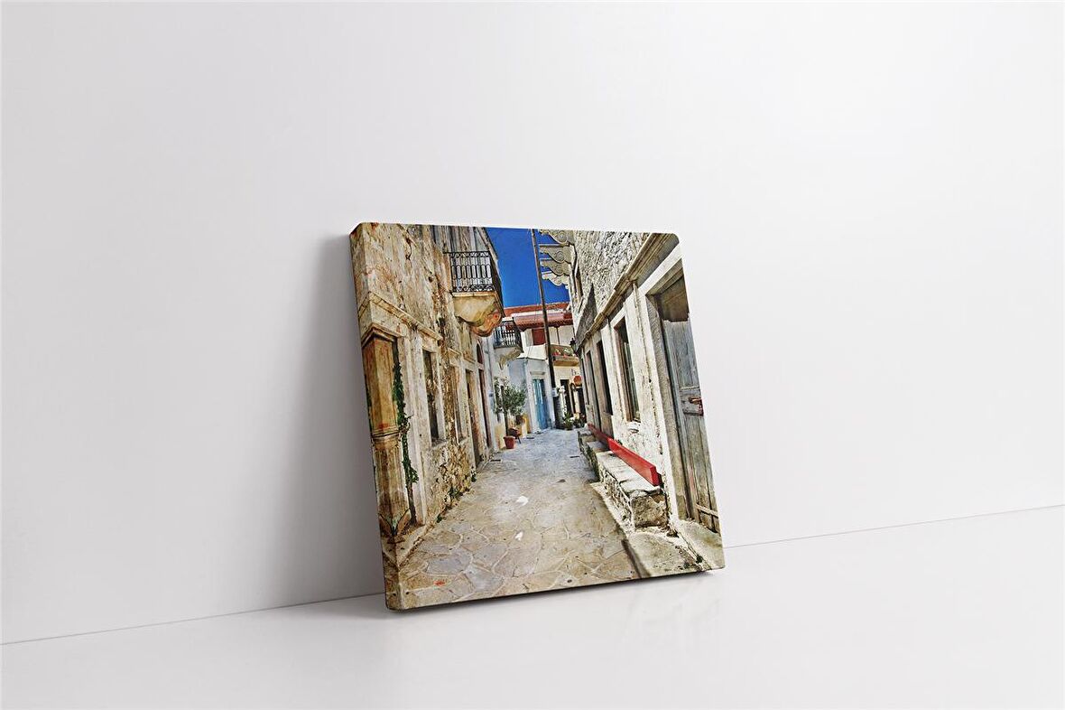 Akdeniz Taş Evleri Kanvas Tablo