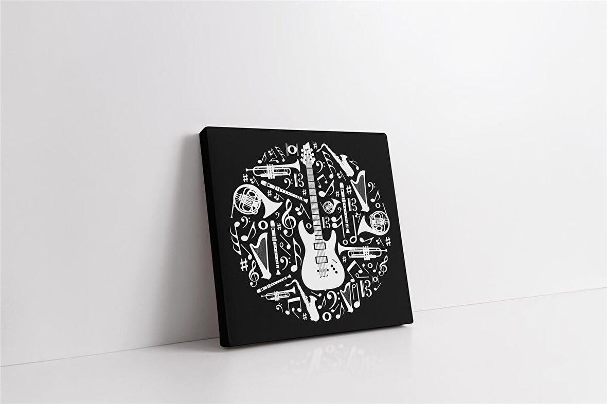 Müzik Enstrümanları Tasarım Kanvas Tablo