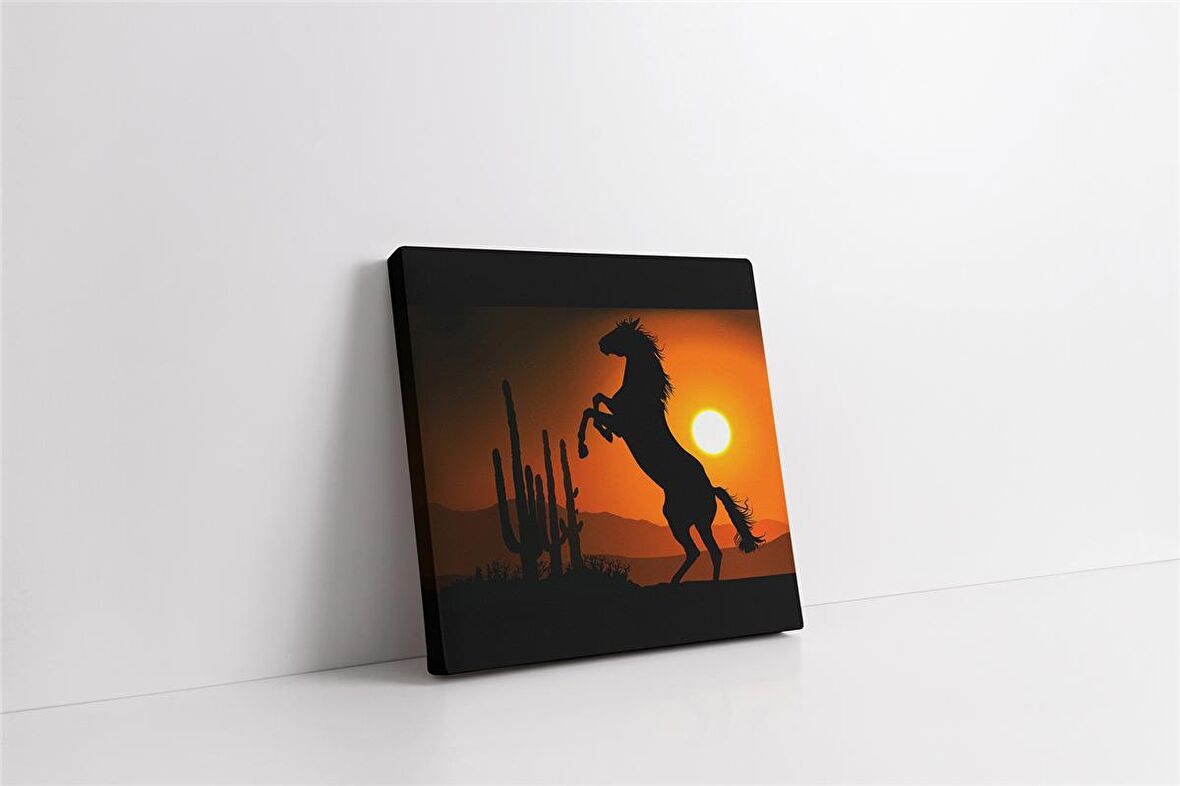 Şaha Kalkmış At Kanvas Tablo