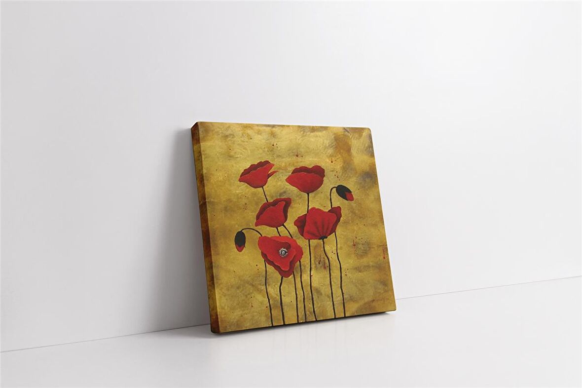 Kırmızı Çiçek Kanvas Tablo