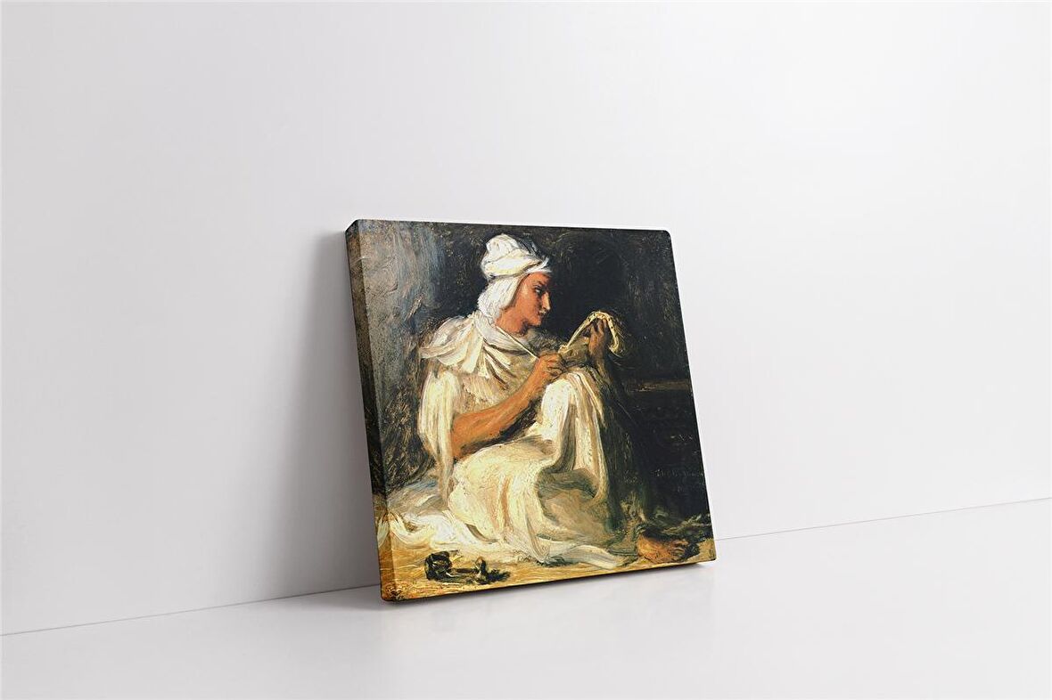 Oturan Kadın Kanvas Tablo