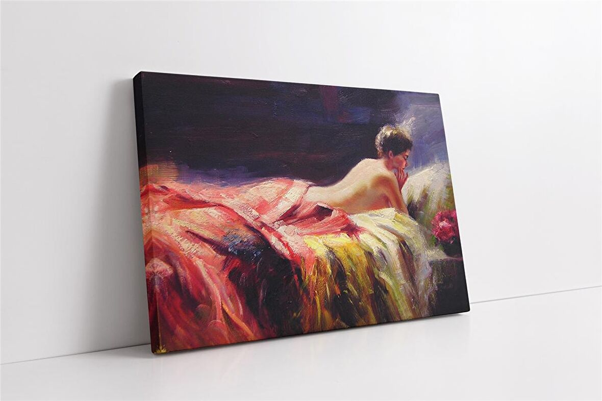 Uzanan Kadın Kanvas Tablo