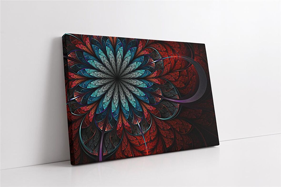 Çiçek Deseni Çizim Kanvas Tablo