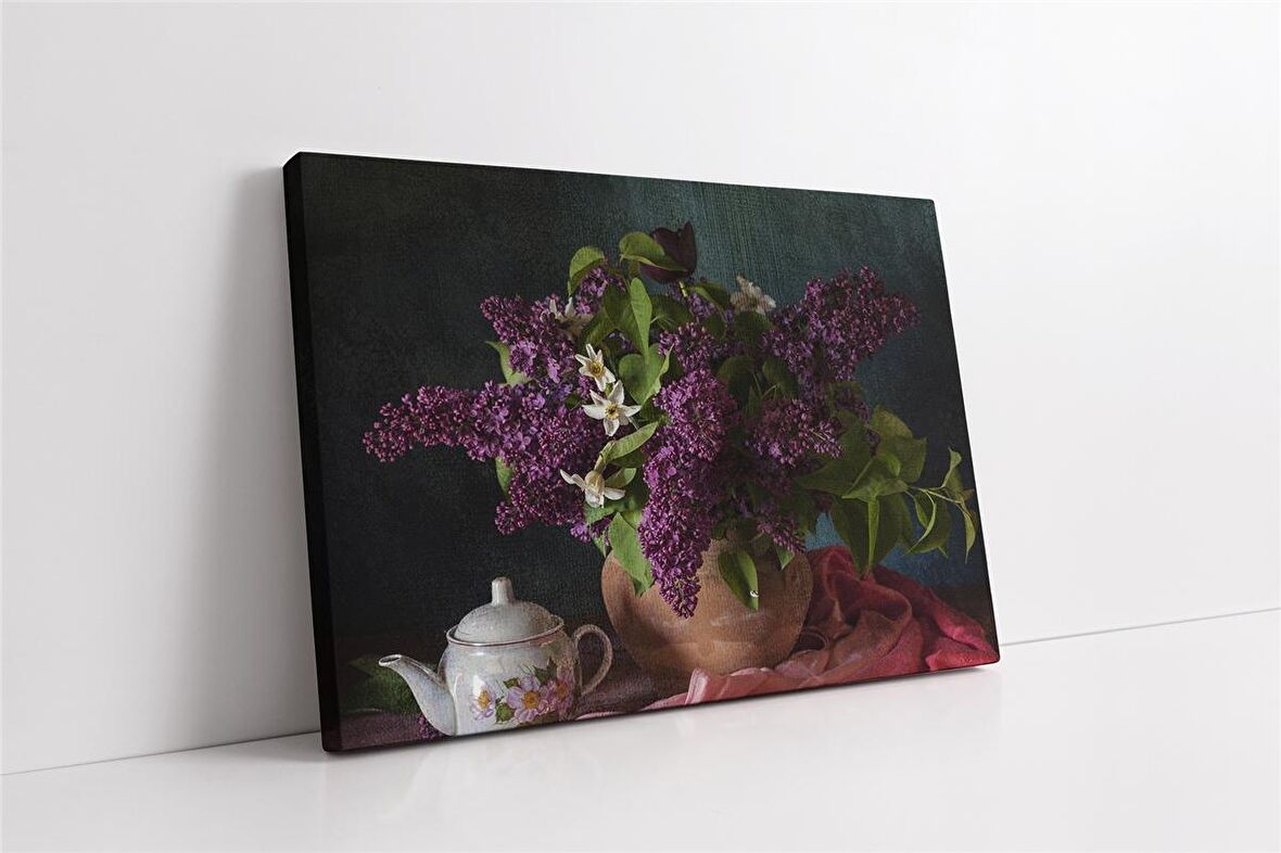 Vazoda Sümbül Kanvas Tablo