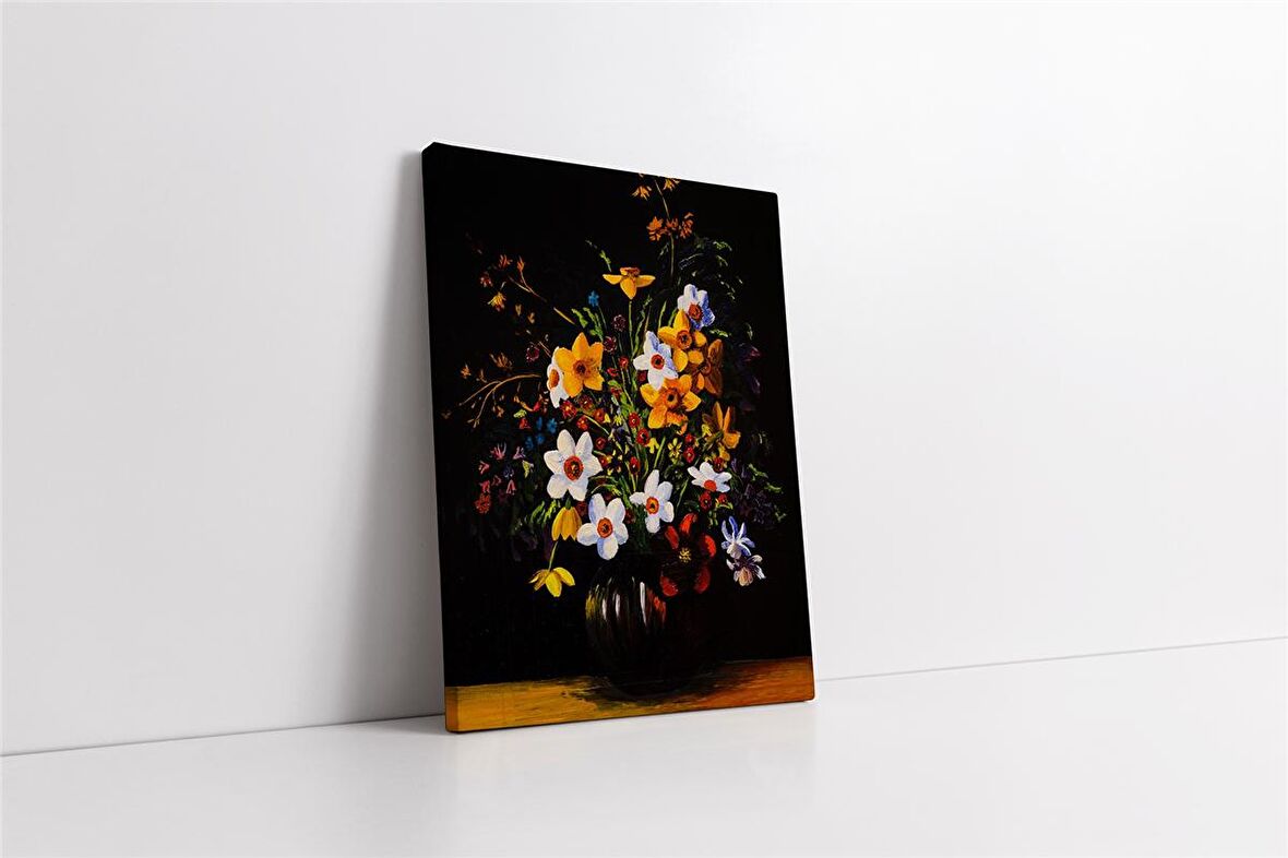 Vazoda Çiçekler Kanvas Tablo