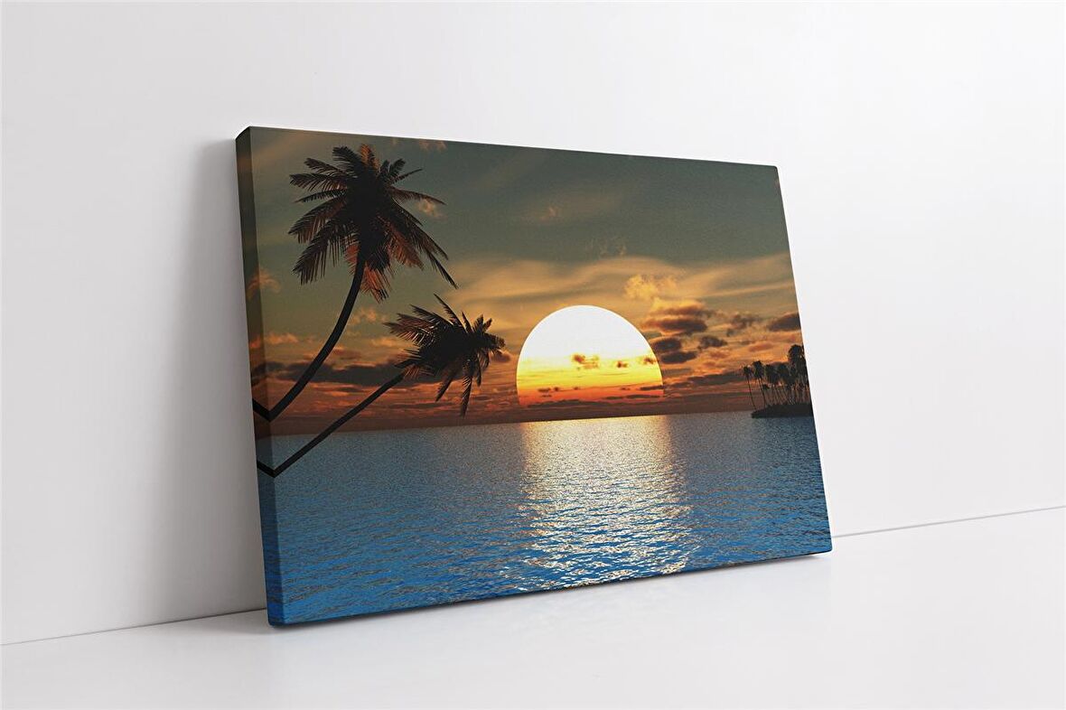 Gün Batımı Deniz Kanvas Tablo