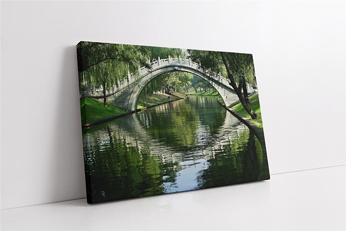 Kızıl Gökyüzü Altında İskele Kanvas Tablo