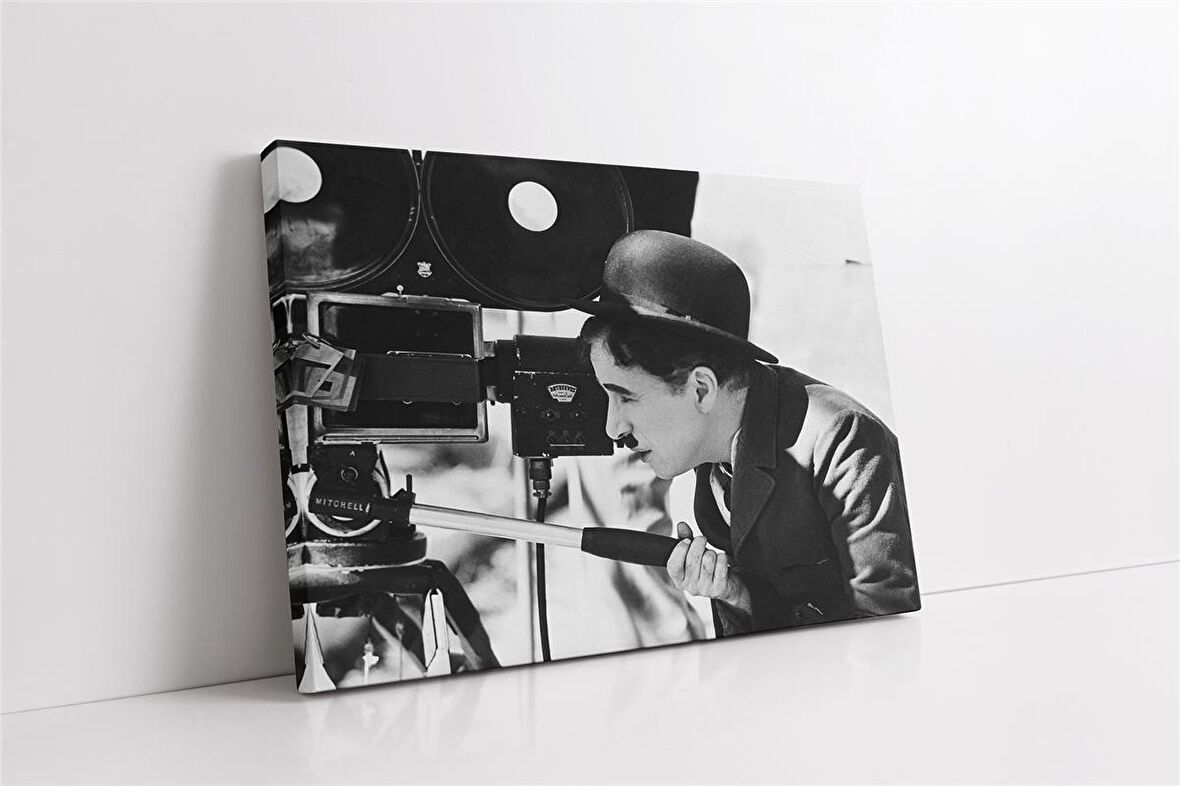 Siyah Beyaz Charlie Chaplin Kanvas Tablo
