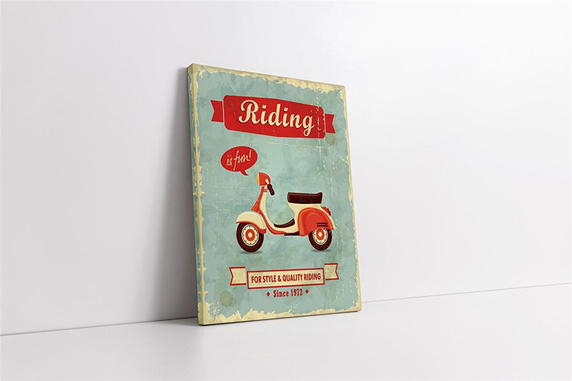 Vintage Retro Görsel Kanvas Tablo