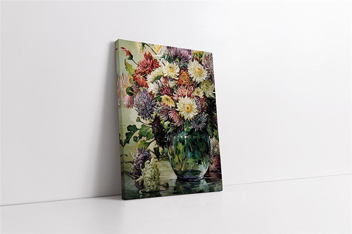 Vazoda Çiçekler Kanvas Tablo