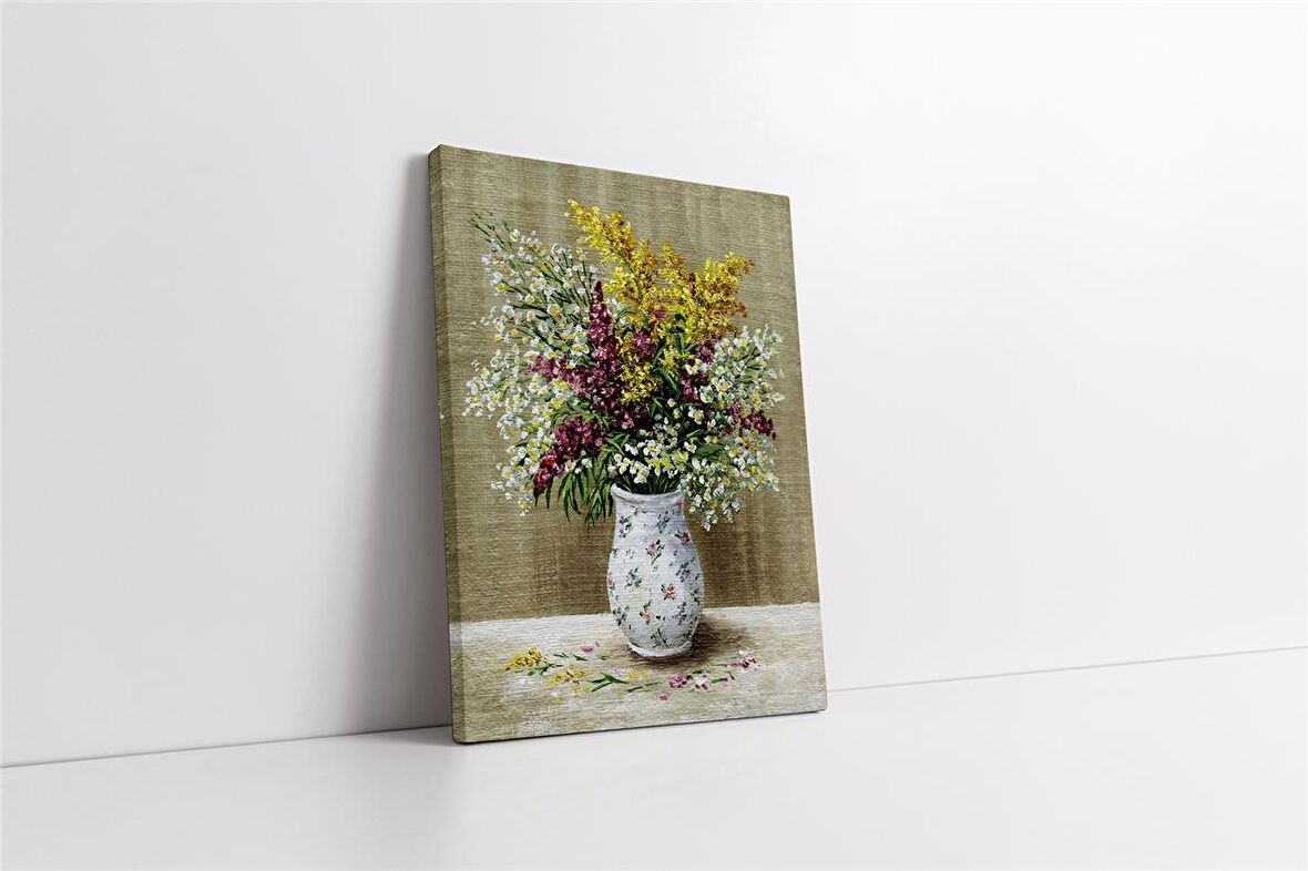 Vazoda Çiçekler Kanvas Tablo