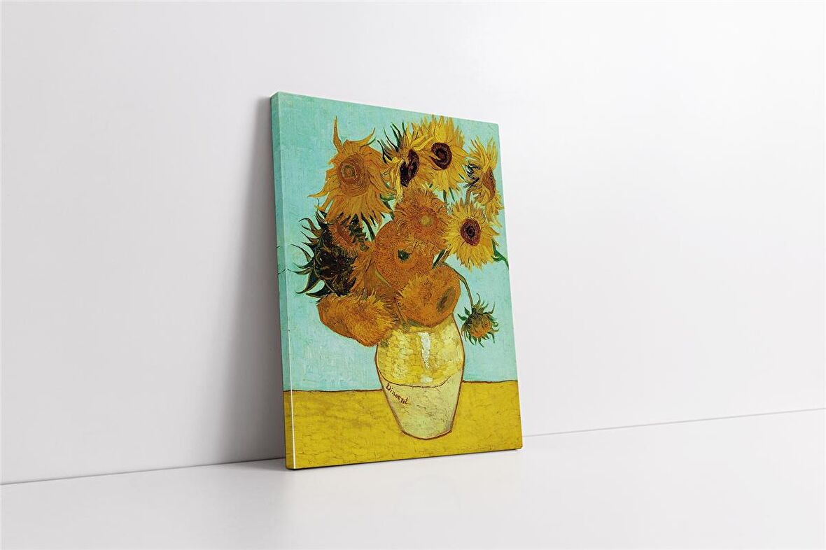 Vazoda Günebakan Çiçekleri Kanvas Tablo