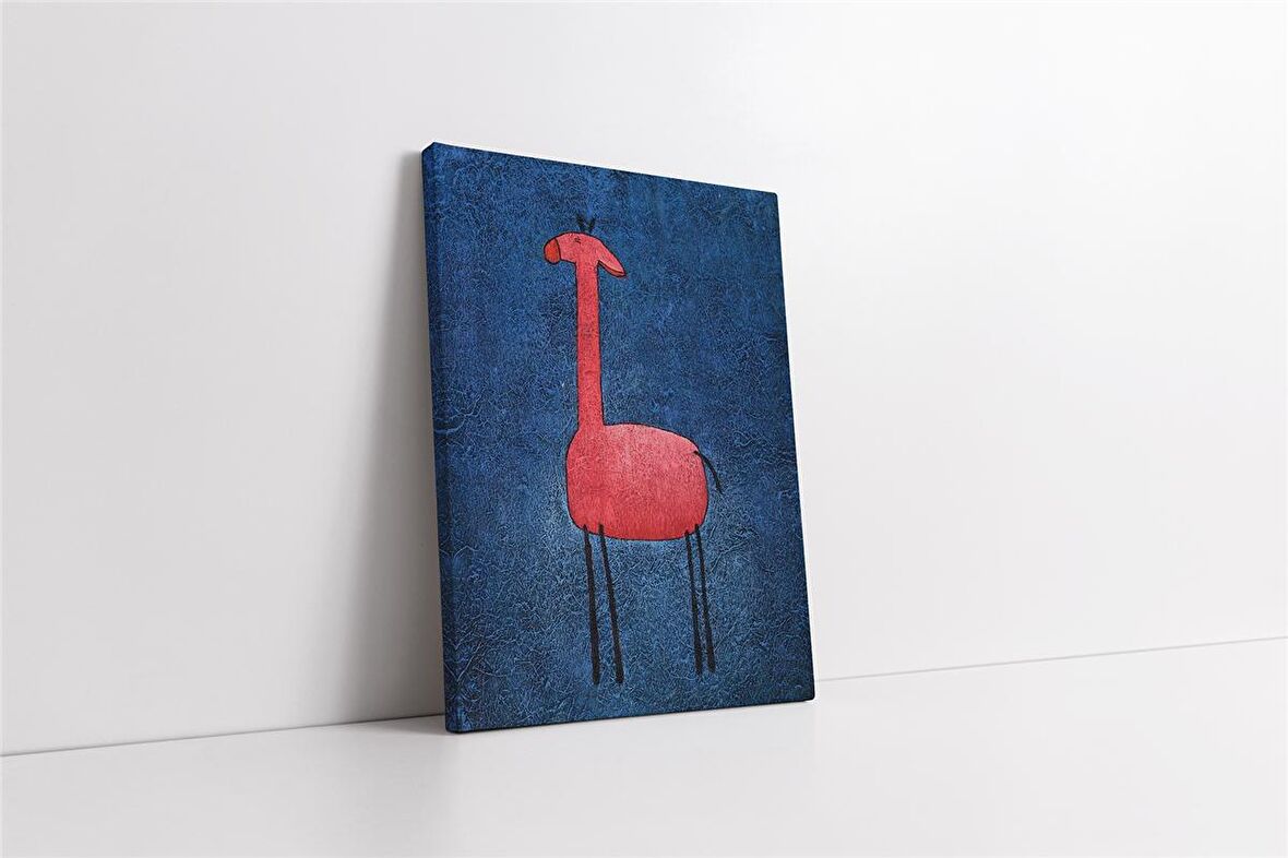 Çizgi Zürafa Kanvas Tablo