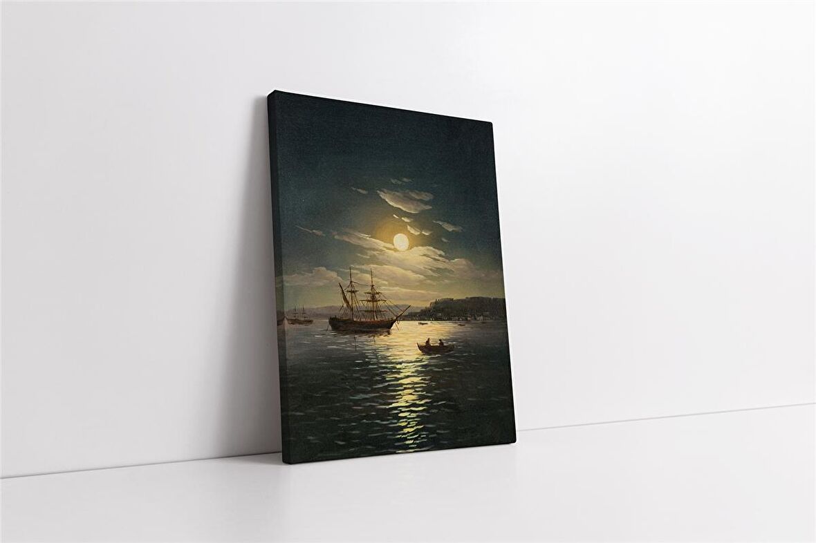 Dolunay ve Tekne Kanvas Tablo