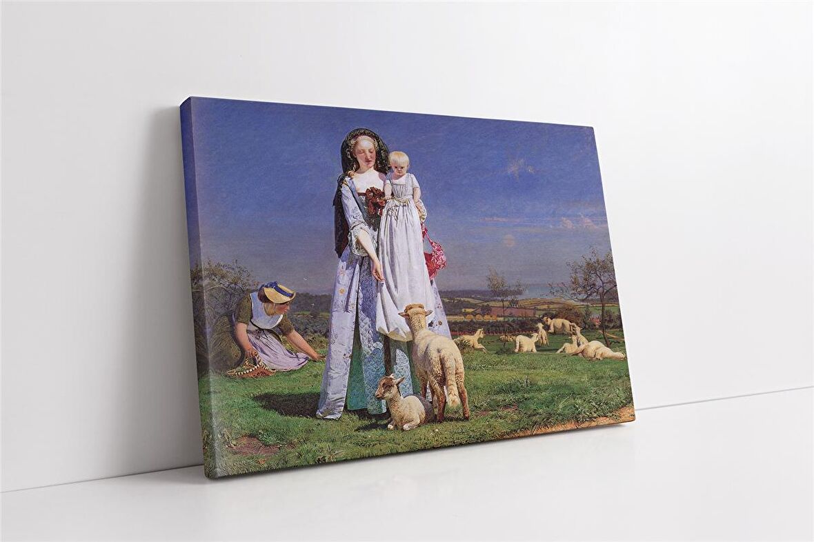 Keçi Besleyen Kadın Kanvas Tablo