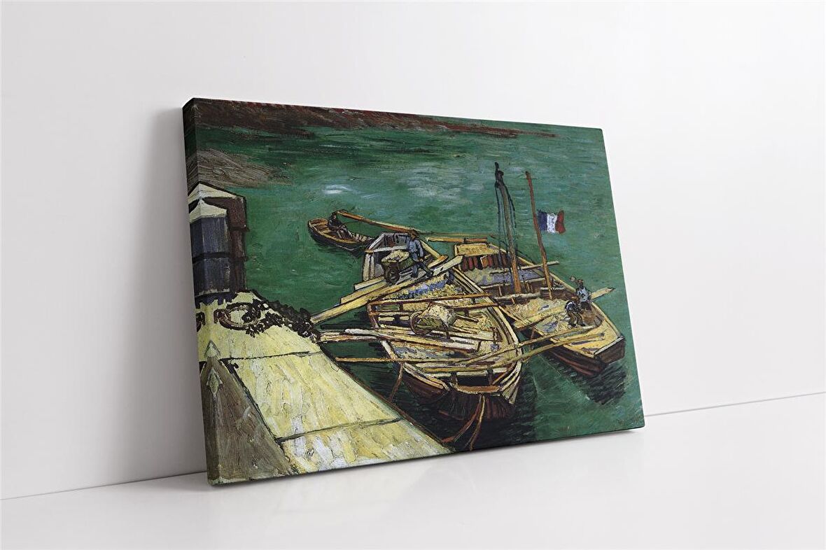 Fransız Bayraklı Kayık Kanvas Tablo