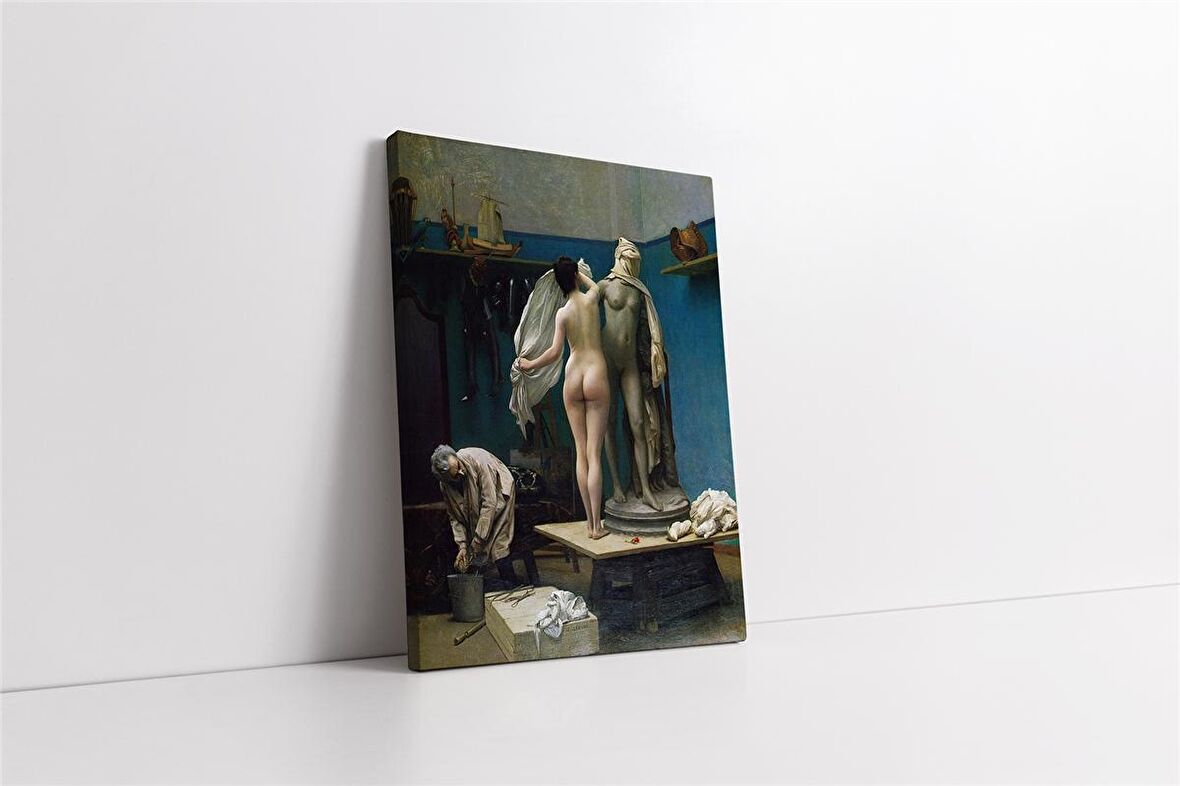 Heykeltıraş Atölyede Kanvas Tablo