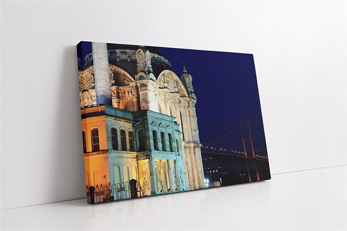 Ortaköy Camii Gece Kanvas Tablo