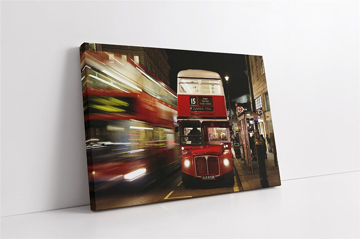 Londra Kırmızı Otobüs Kanvas Tablo