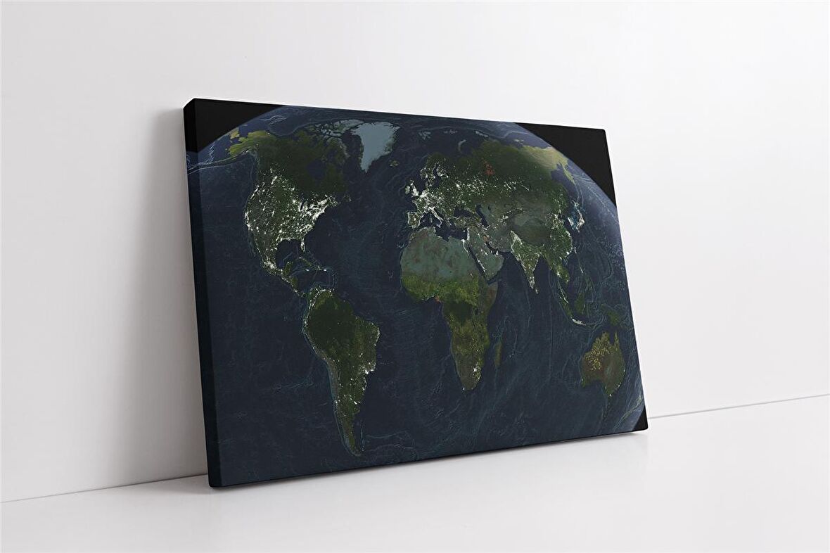 Dünya Haritası Kanvas Tablo