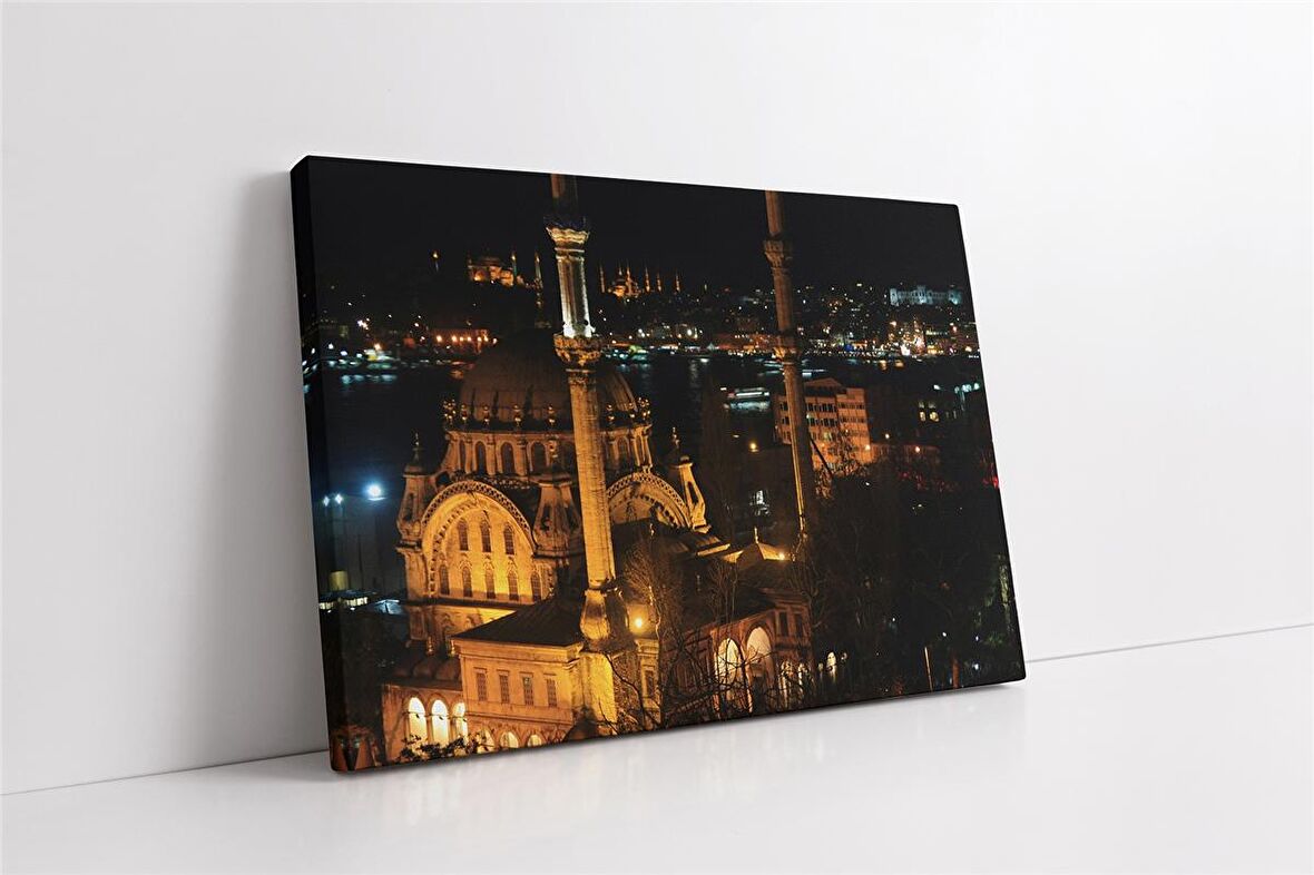 Dolmabahçe Camii Gece Kanvas Tablo