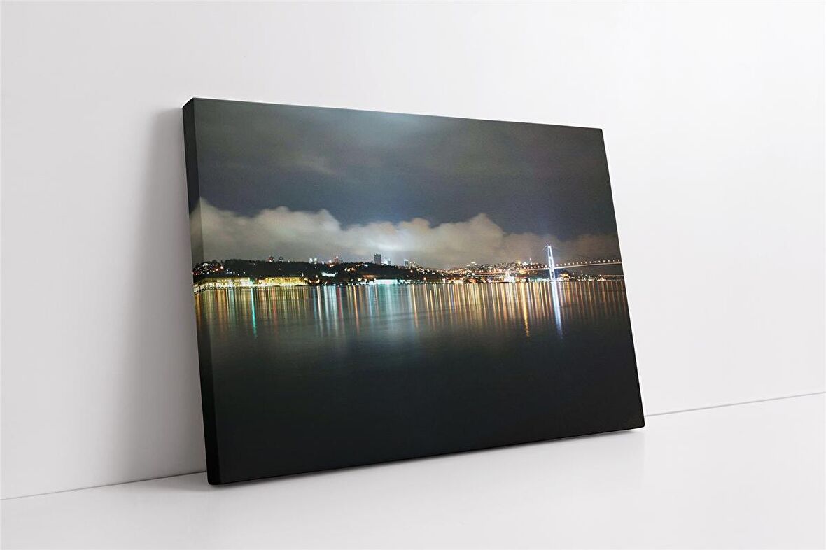 Gece Boğaziçi Köprüsü Kanvas Tablo