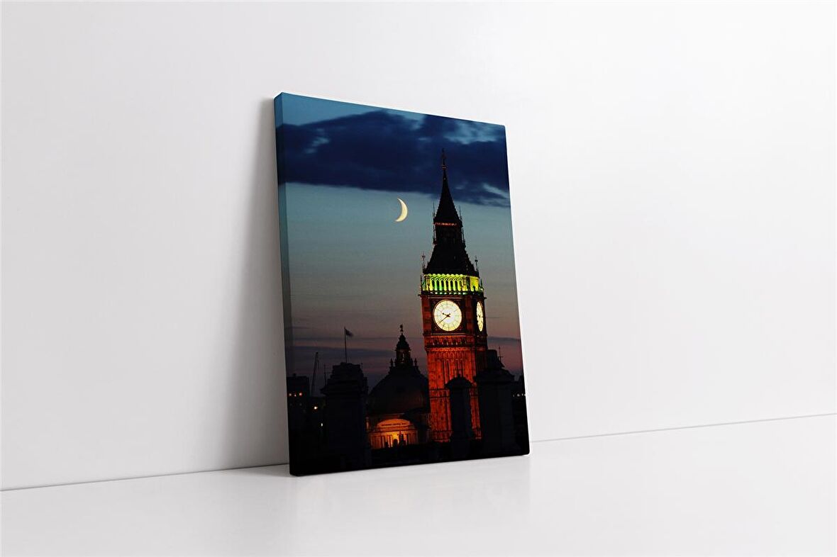 Londra Saat Kulesi Gece Kanvas Tablo