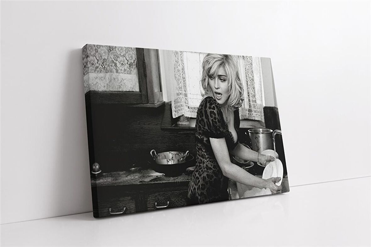 Siyah Beyaz Madonna Kanvas Tablo