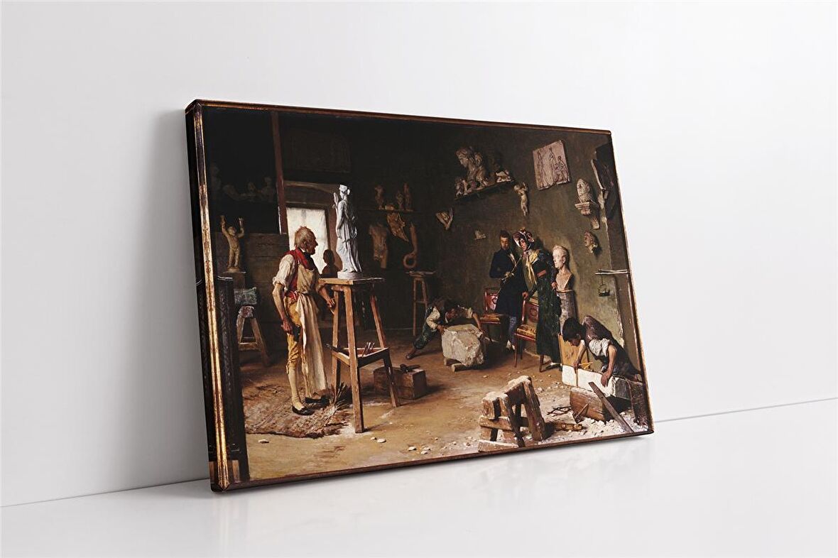 İl Pittore E La Modella Kanvas Tablo