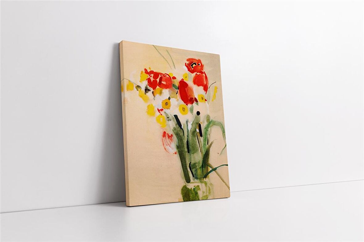 Kırmızı Çiçek Kanvas Tablo