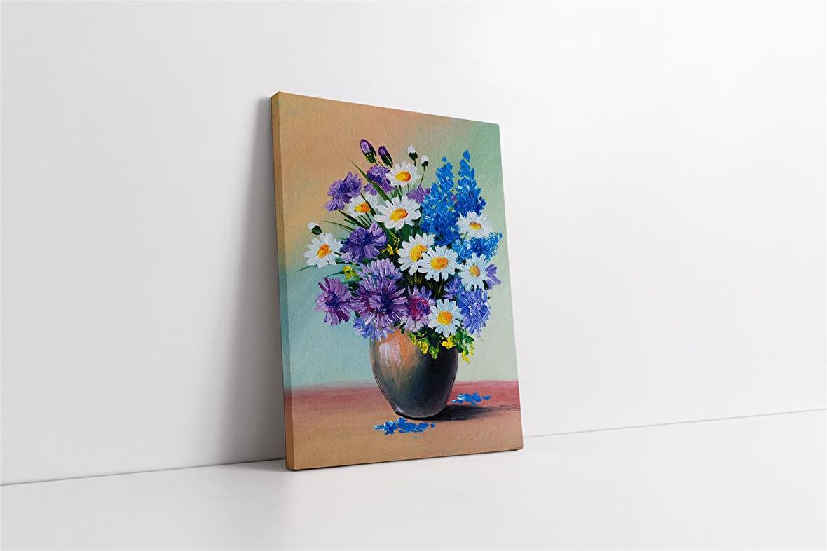 Vazoda Papatyalar Kanvas Tablo