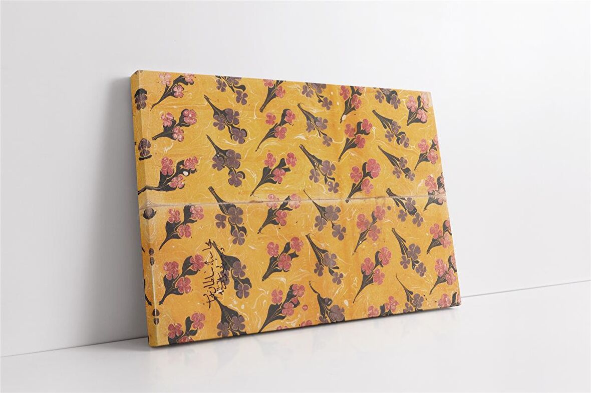 Çiçek Ebru Kanvas Tablo