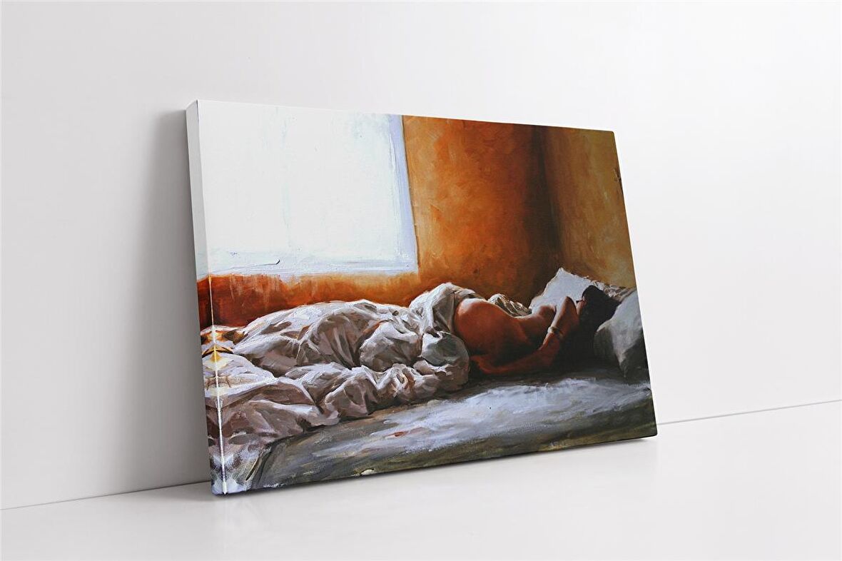 Uzanan Kadın Kanvas Tablo